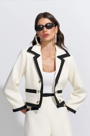 Casaco Bolsos Tweed Bicolor