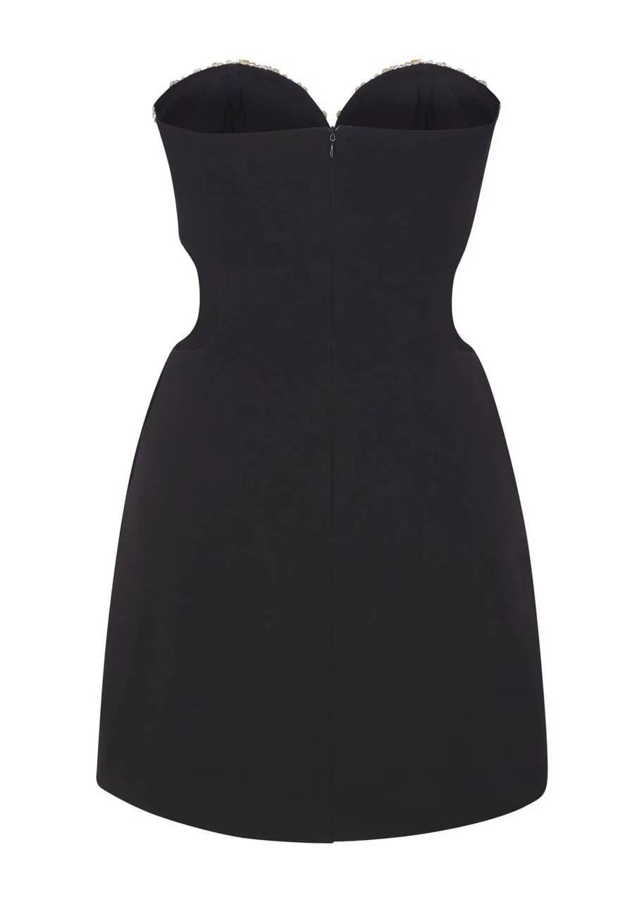 Vestido Curto Bordado Decote Alfaiataria Dense - Imagem 4