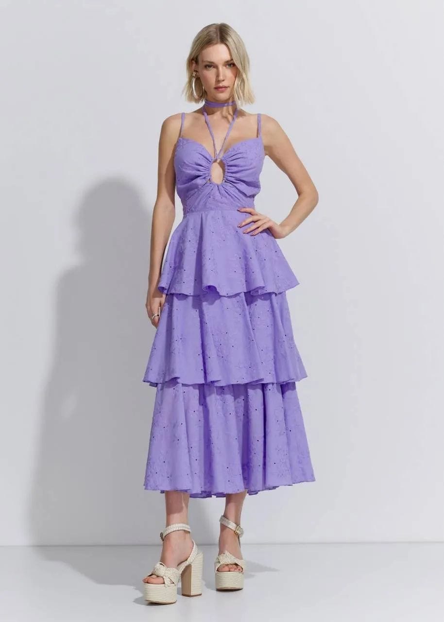 Vestido Maxi Midi Camadas Bordado Garden - Imagem 2