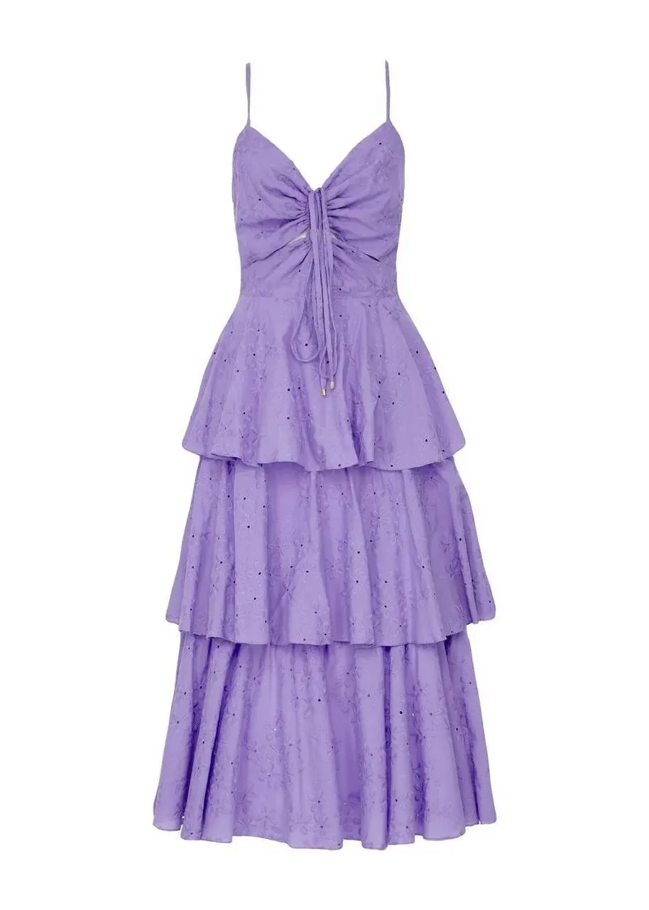 Vestido Maxi Midi Camadas Bordado Garden - Imagem 4