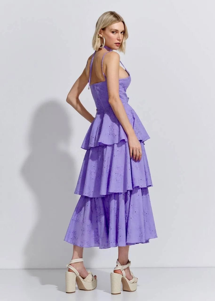 Vestido Maxi Midi Camadas Bordado Garden - Imagem 3