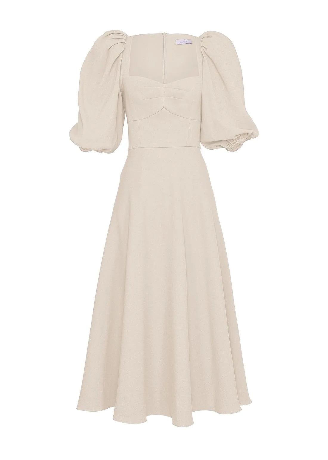 Vestido Midi Manga Bufante Alfaiataria Infinity - Imagem 2