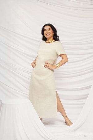 Vestido Basic Linho Com Fenda Lateral