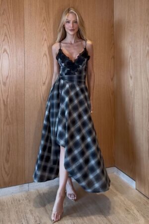 Vestido Transpasse Frontal Renda Busto