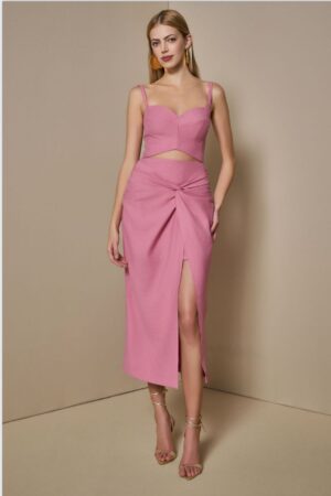 Saia Midi Com Drapeado