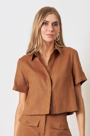 CONJUNTO LINHO NATURAL COM BOLSOS