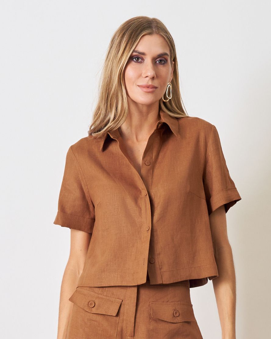 CONJUNTO LINHO NATURAL COM BOLSOS