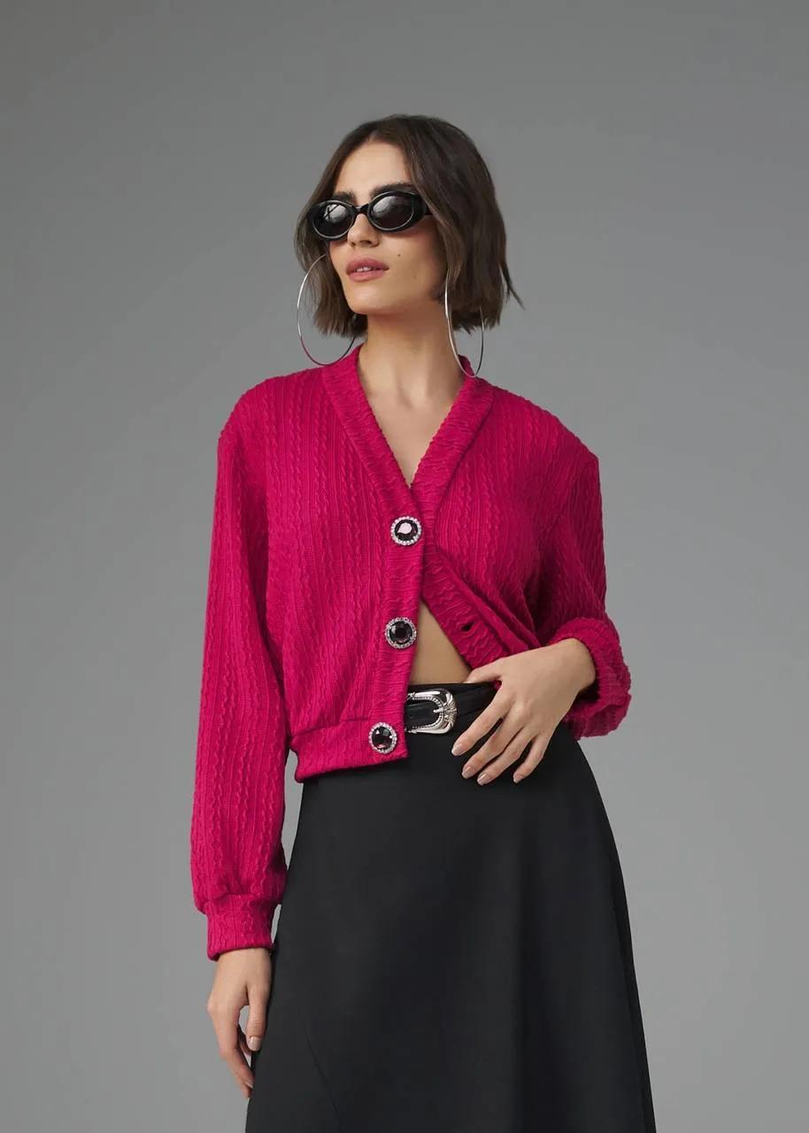 Casaco Maxi Botões Tricot Grace