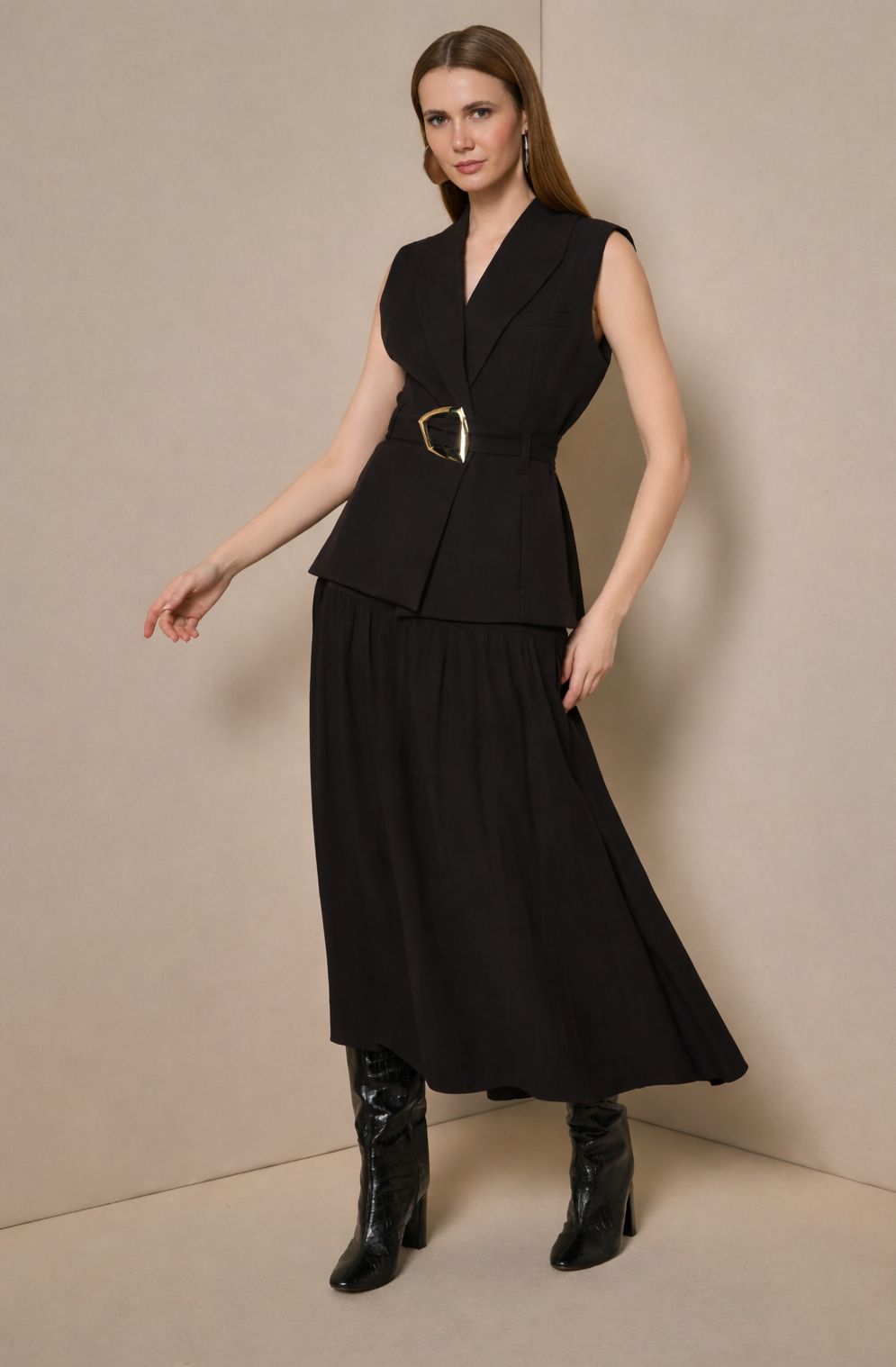 Conjunto Colete Saia Alfaiataria Dual - Imagem 3