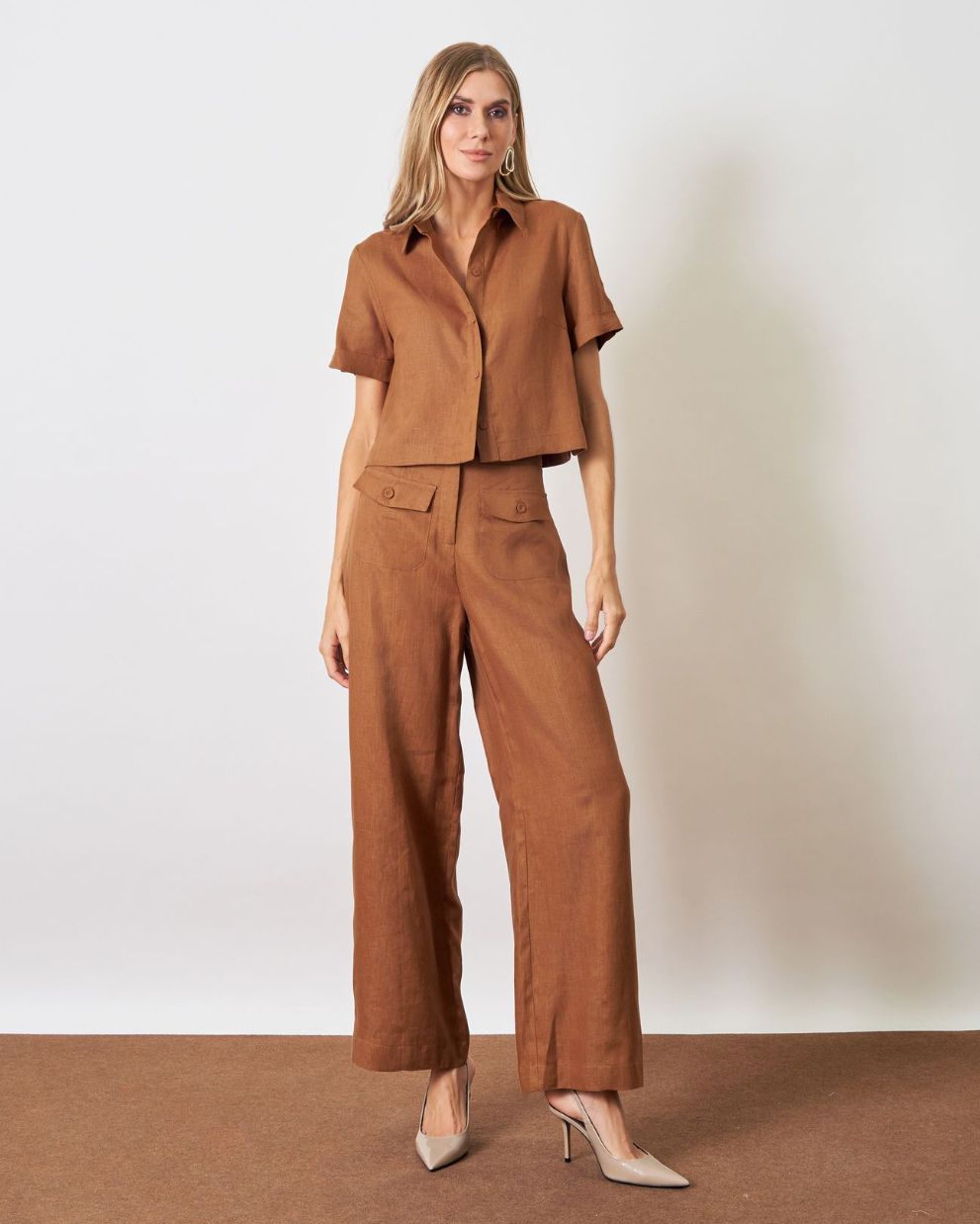 CONJUNTO LINHO NATURAL COM BOLSOS - Imagem 3