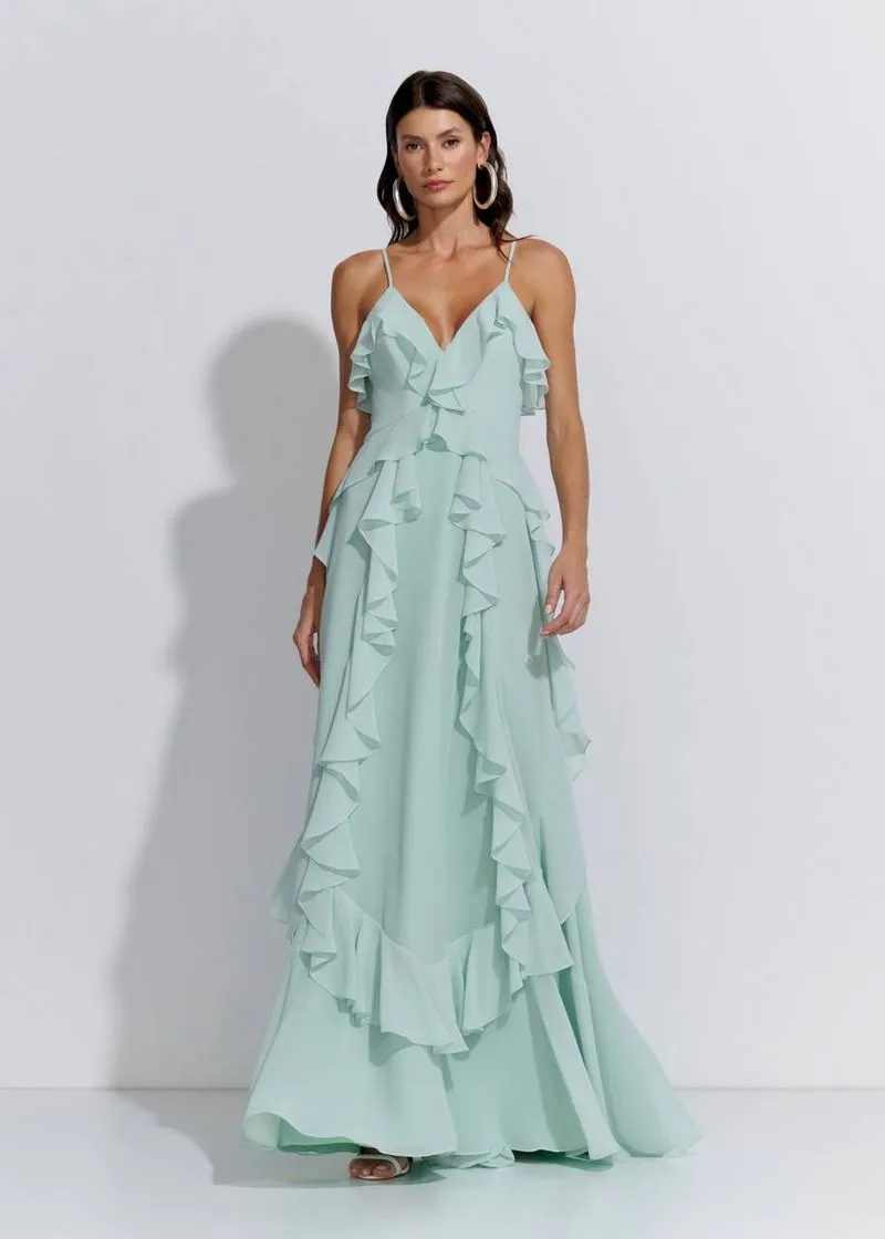 Vestido Longo Babados Air Silk - Imagem 2