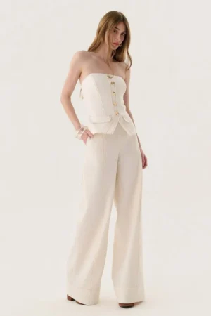 Conjunto Corset Wide Leg Linen