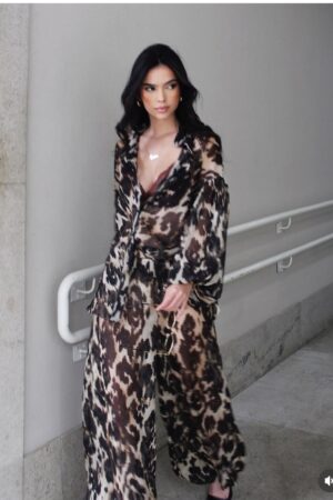 Conjunto Animal Print  Fluido Calça Aladim