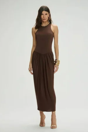 Vestido Maxi Midi Franzido Ballon