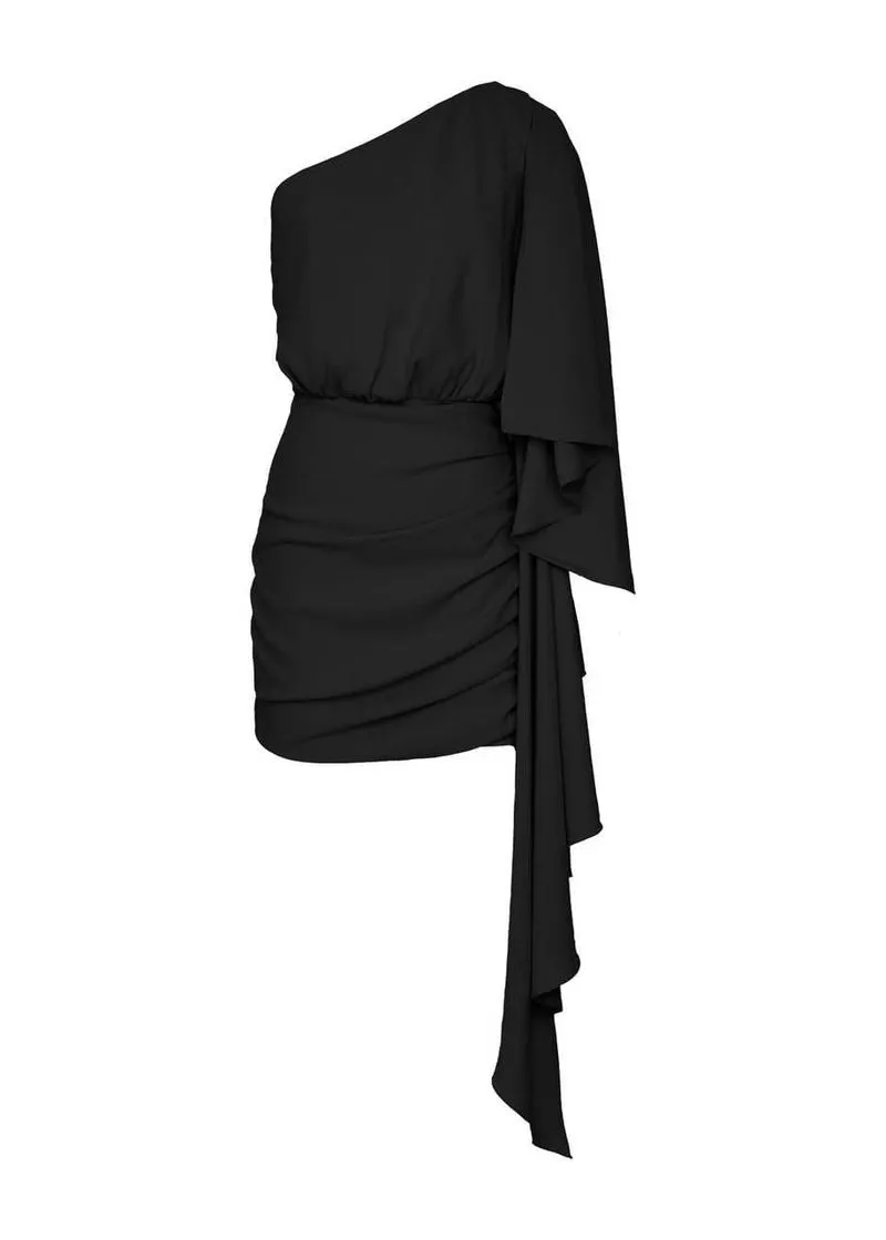 Vestido Curto Assimetrico Um Ombro Só - Imagem 6