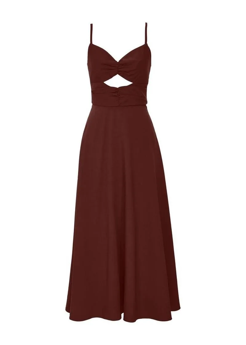 Vestido Maxi Midi Franzido Busto Em Alfaiataria - Imagem 8